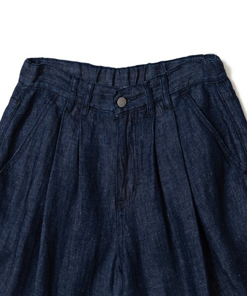 AOTT(アンアウトピット)の「リネンデニムワイドツーピンタックバミューダパンツダークブルー(その他パンツ・メンズ・ネイビー・LARGE/MEDIUM/X-LARGE)」の5枚目の写真