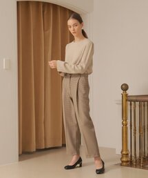 CHECK BAGGY PANTS_BROWN