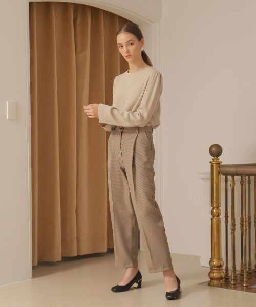 YUPPE(ヨッペ)の「CHECK BAGGY PANTS_BROWN(スラックス・レディース・その他・SMALL)」の1枚目の写真