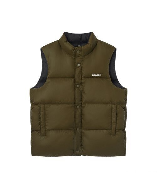 HARDGEAR APPAREL(ハードギアアパレル)の「リバーシブルダウンベスト カーキ/ブラック(ダウンベスト・メンズ・その他・X-LARGE/SMALL/MEDIUM/LARGE)」の1枚目の写真