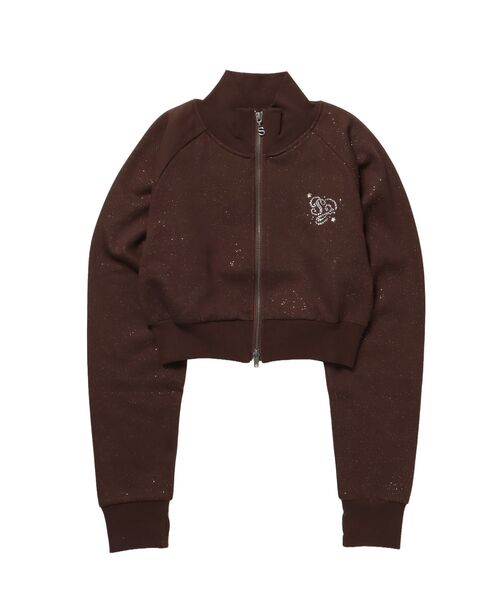 SEQUENZ（シークエンズ）の「※WEB限定 / セットアップ対応 / レディースグリッタージップスウェット / sqnz glitter zip top（スウェット・レディース・モカ/スカイブルー/ライトピンク/ブラック/グレー・MEDIUM/SMALL）」の17枚目の写真