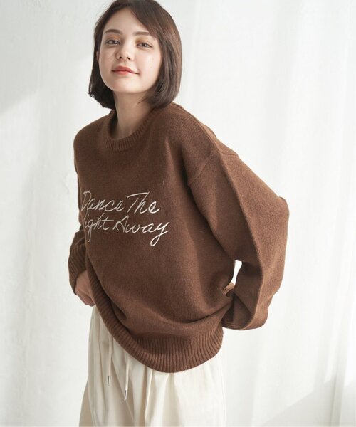 notch.(ノッチ)の「ロゴ刺繍ニット(ニット/セーター・レディース・グレー/ブラウン・M)」の12枚目の写真