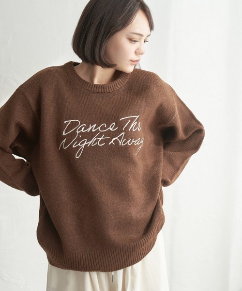 notch.(ノッチ)の「ロゴ刺繍ニット(ニット/セーター・レディース・グレー/ブラウン・M)」の2枚目の写真