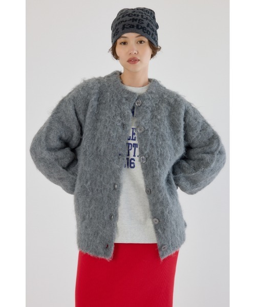 RODEO CROWNS WIDE BOWL(ロデオクラウンズワイドボウル)の「2WAY Fluffyシャギーニットカーディガン(カーディガン/ボレロ・レディース・ライトグリーン/グレー/ライトベージュ・FREE)」の2枚目の写真
