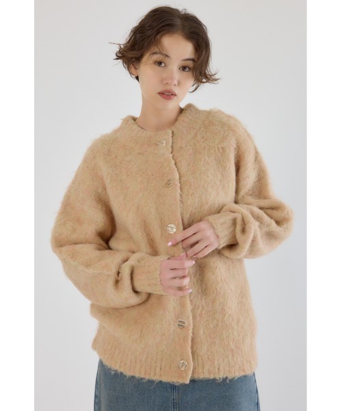 RODEO CROWNS WIDE BOWL(ロデオクラウンズワイドボウル)の「2WAY Fluffyシャギーニットカーディガン(カーディガン/ボレロ・レディース・ライトグリーン/グレー/ライトベージュ・FREE)」の3枚目の写真