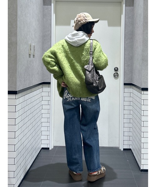 RODEO CROWNS WIDE BOWL(ロデオクラウンズワイドボウル)の「2WAY Fluffyシャギーニットカーディガン(カーディガン/ボレロ・レディース・ライトグリーン/グレー/ライトベージュ・FREE)」の5枚目の写真