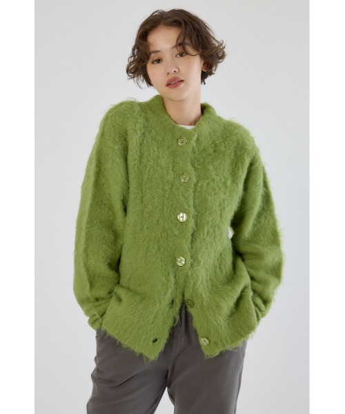 RODEO CROWNS WIDE BOWL(ロデオクラウンズワイドボウル)の「2WAY Fluffyシャギーニットカーディガン(カーディガン/ボレロ・レディース・ライトグリーン/グレー/ライトベージュ・FREE)」の9枚目の写真