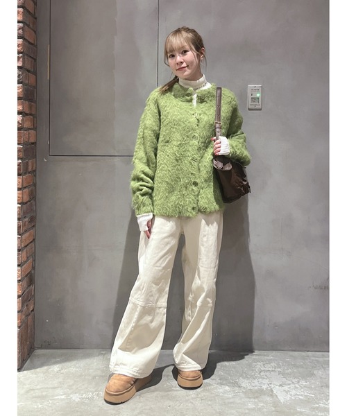 RODEO CROWNS WIDE BOWL(ロデオクラウンズワイドボウル)の「2WAY Fluffyシャギーニットカーディガン(カーディガン/ボレロ・レディース・ライトグリーン/グレー/ライトベージュ・FREE)」の8枚目の写真