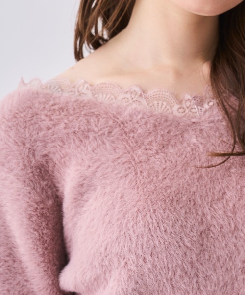 SWINGLE（スウィングル）の「レースネックフェザーニット（ニット/セーター・レディース・ピンク/イエロー/ブルー/オフホワイト・FREE）」の11枚目の写真