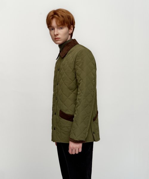 SOLEW（ソル）の「コーデュロイキルティングジャンパー_カーキ（ダウンジャケット/コート・メンズ・その他・SMALL/MEDIUM/LARGE/X-LARGE）」の2枚目の写真