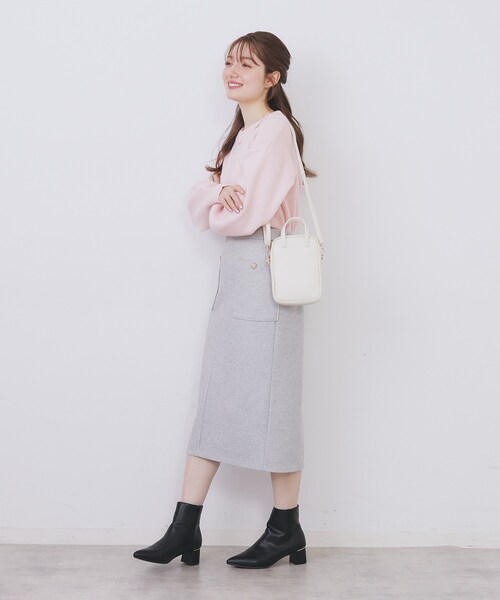 index（インデックス）の「【2WAY】ハートポーチ付きミニショルダーバッグ（ショルダーバッグ・レディース・ブラック/アイボリー/ワインレッド・00）」の5枚目の写真