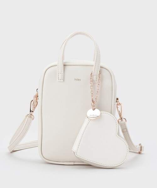 index（インデックス）の「【2WAY】ハートポーチ付きミニショルダーバッグ（ショルダーバッグ・レディース・ブラック/アイボリー/ワインレッド・00）」の10枚目の写真