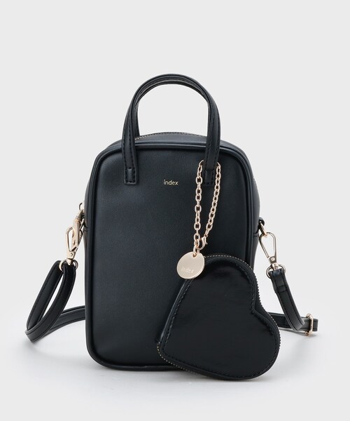 index（インデックス）の「【2WAY】ハートポーチ付きミニショルダーバッグ（ショルダーバッグ・レディース・ブラック/アイボリー/ワインレッド・00）」の11枚目の写真