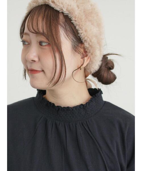 Samansa Mos2（サマンサ モスモス）の「【吸湿発熱】襟レースシャーリングカットソー（Tシャツ/カットソー・レディース・ブラック/ベージュ/オフホワイト・F）」の21枚目の写真