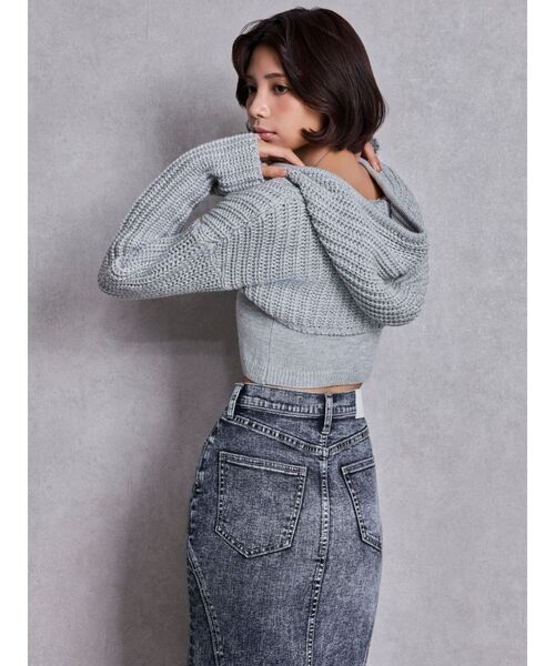 GYDA（ジェイダ）の「GGアンサンブルニットパーカー（ニット/セーター・レディース・ピンク/ブラック/グレー・FREE）」の9枚目の写真