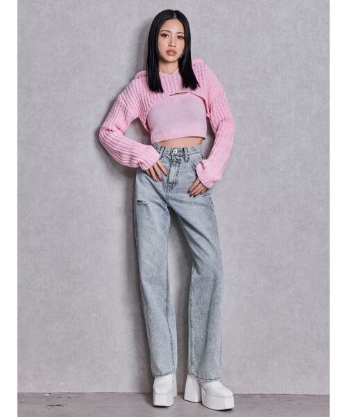 GYDA（ジェイダ）の「GGアンサンブルニットパーカー（ニット/セーター・レディース・ピンク/ブラック/グレー・FREE）」の14枚目の写真