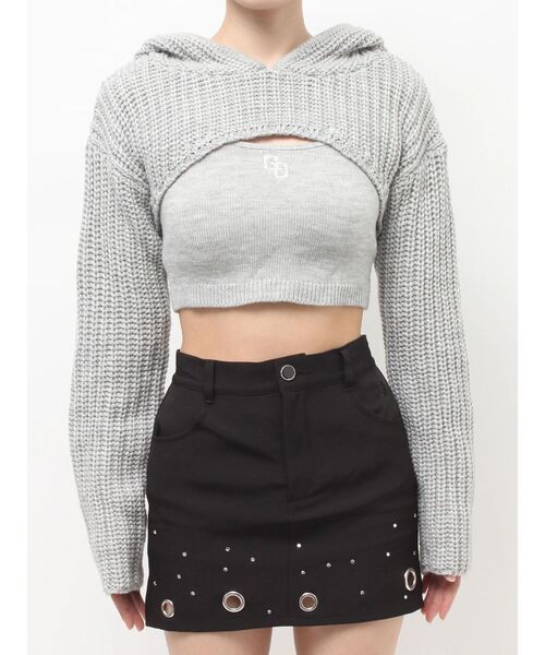 GYDA（ジェイダ）の「GGアンサンブルニットパーカー（ニット/セーター・レディース・ピンク/ブラック/グレー・FREE）」の16枚目の写真