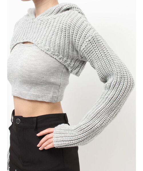 GYDA（ジェイダ）の「GGアンサンブルニットパーカー（ニット/セーター・レディース・ピンク/ブラック/グレー・FREE）」の20枚目の写真
