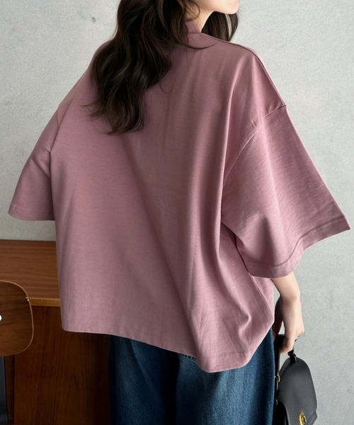 Eclat one(エクラワン)の「【Eclat one】ワイド スリーブ リラックス トップス(Tシャツ/カットソー・レディース・アイボリー/スモークピンク/ブラック・FREE)」の5枚目の写真