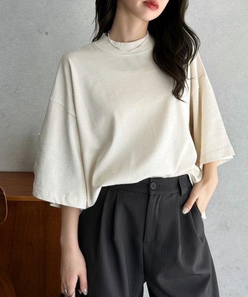 Eclat one(エクラワン)の「【Eclat one】ワイド スリーブ リラックス トップス(Tシャツ/カットソー・レディース・アイボリー/スモークピンク/ブラック・FREE)」の9枚目の写真