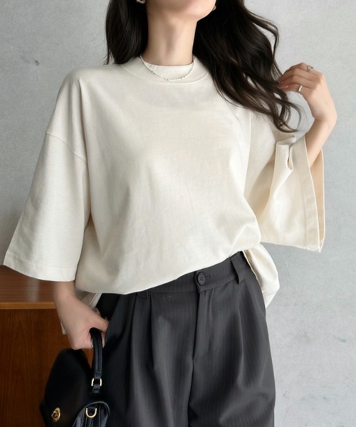 Eclat one(エクラワン)の「【Eclat one】ワイド スリーブ リラックス トップス(Tシャツ/カットソー・レディース・アイボリー/スモークピンク/ブラック・FREE)」の16枚目の写真