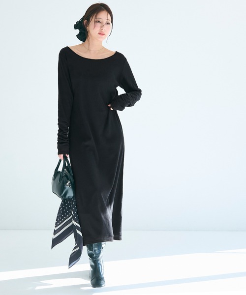 coca（coca）（コカ）の「袖シャーリングレイヤードワンピース（ワンピース・レディース・チャコール/ブラック・L/M/S）」の3枚目の写真