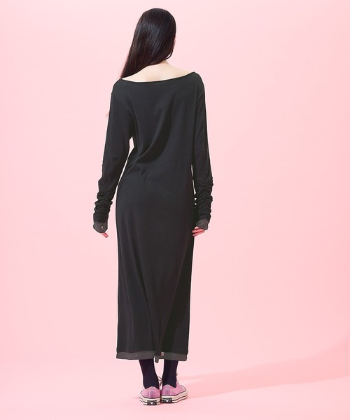 coca（coca）（コカ）の「袖シャーリングレイヤードワンピース（ワンピース・レディース・チャコール/ブラック・L/M/S）」の11枚目の写真
