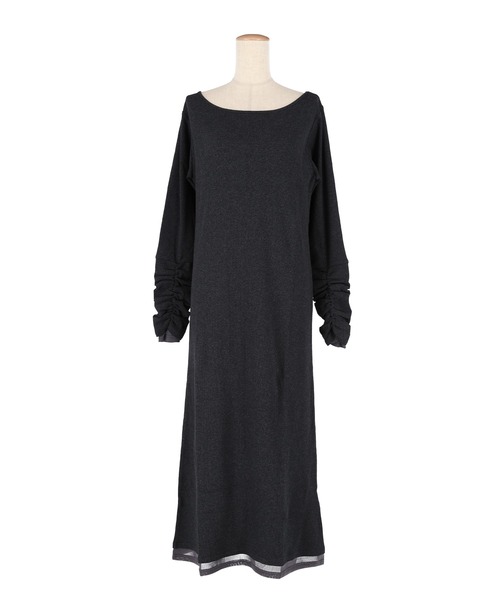 coca（coca）（コカ）の「袖シャーリングレイヤードワンピース（ワンピース・レディース・チャコール/ブラック・L/M/S）」の21枚目の写真