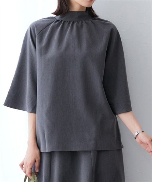 7days Life Styling(セブンデイズライフスタイリング)の「シャンブレー前後2WAYリボンタイブラウス セットアップ対応<大きいサイズ有>(シャツ/ブラウス・レディース・グレー系/ネイビー系・3L/LL/L/M)」の17枚目の写真