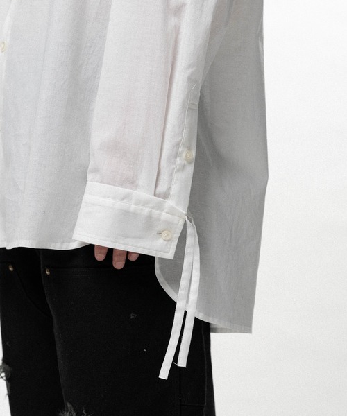 KAMIYA（カミヤ）の「Drawstring Cuff Shirt（シャツ/ブラウス・メンズ・ブラック/ホワイト・S）」の8枚目の写真