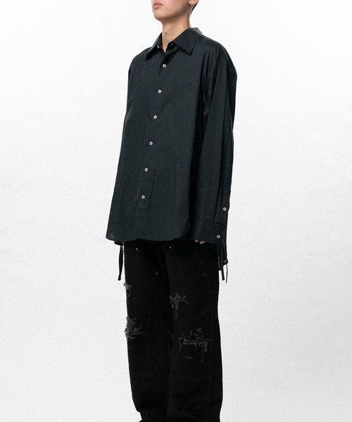 KAMIYA（カミヤ）の「Drawstring Cuff Shirt（シャツ/ブラウス・メンズ・ブラック/ホワイト・S）」の12枚目の写真