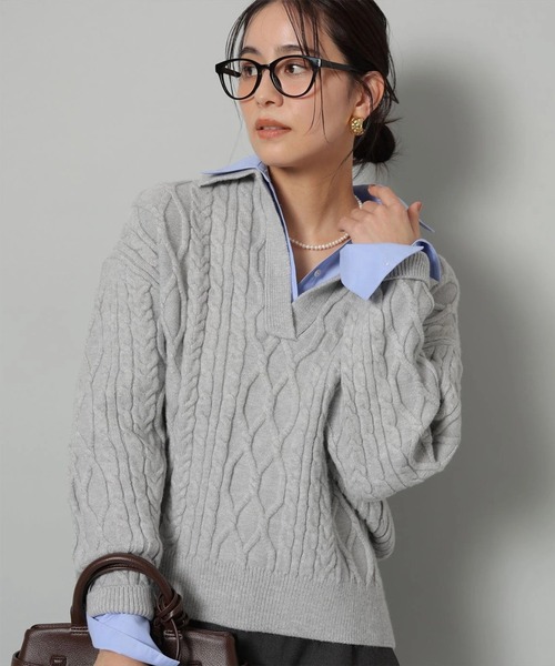 シャツドッキングケーブルニット（ニット/セーター）｜Arpege story