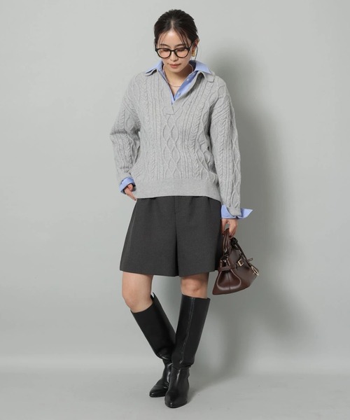 シャツドッキングケーブルニット（ニット/セーター）｜Arpege story