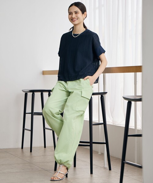 自由区（ジユウク）の「ハイカウントカーゴ パンツ（カーゴパンツ・レディース・ブラック系/カーキ系/グリーン系・40/38）」の15枚目の写真