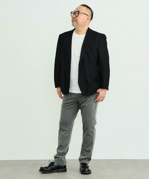 EDWIN（エドウィン）の「【大きいサイズ】デニスラ スリムテーパードパンツ スラックス デニムパンツ ビジネスカジュアル 洗える（スラックス・メンズ・ブラック/グレー/インディゴブルー・40/42/44/46/48/50）」の2枚目の写真