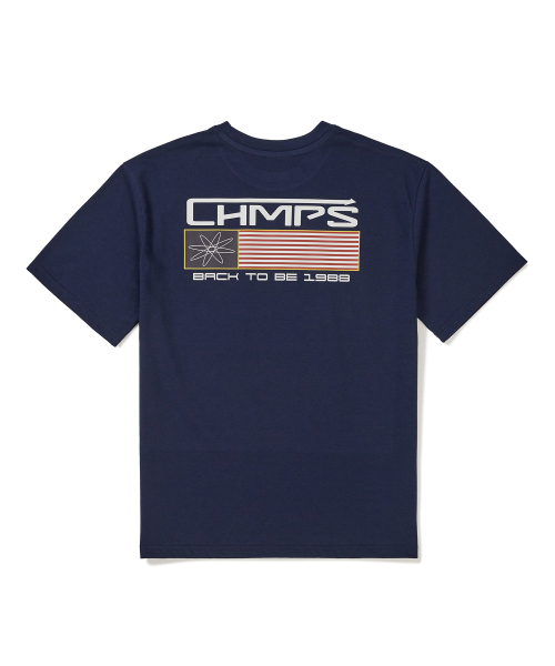 BORN CHAMPS(ボーンチャンプス)の「バックトゥービー CHMPS ロゴ 半袖Tシャツ B24ST07NA(Tシャツ/カットソー・レディース・ネイビー・LARGE/MEDIUM/SMALL)」の2枚目の写真