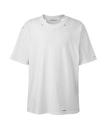 アイレットダメージTシャツ - ホワイト