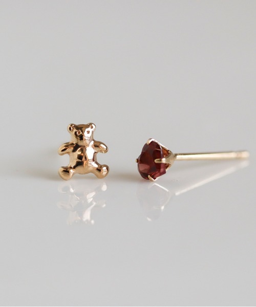 cui-cui（キュイキュイ）の「ゴールド ベア / ハート ピアス | K10YG 〈Web限定〉（ピアス（両耳用）・レディース・イエローゴールド・FREE）」の2枚目の写真