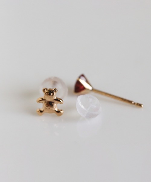 cui-cui（キュイキュイ）の「ゴールド ベア / ハート ピアス | K10YG 〈Web限定〉（ピアス（両耳用）・レディース・イエローゴールド・FREE）」の3枚目の写真