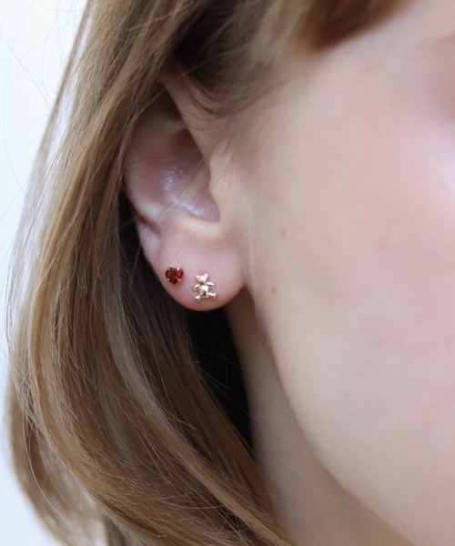 cui-cui（キュイキュイ）の「ゴールド ベア / ハート ピアス | K10YG 〈Web限定〉（ピアス（両耳用）・レディース・イエローゴールド・FREE）」の7枚目の写真