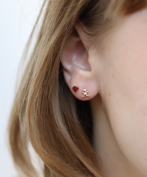 cui-cui（キュイキュイ）の「ゴールド ベア / ハート ピアス | K10YG 〈Web限定〉（ピアス（両耳用）・レディース・イエローゴールド・FREE）」の5枚目の写真