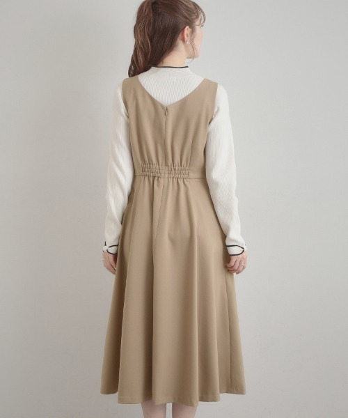 couture brooch（クチュールブローチ）の「【洗える・ハレの日・通勤】ハートネック フレアージャンスカ（ワンピース・レディース・ライトブルー/ベージュ/ネイビー・36/38/40/42）」の21枚目の写真