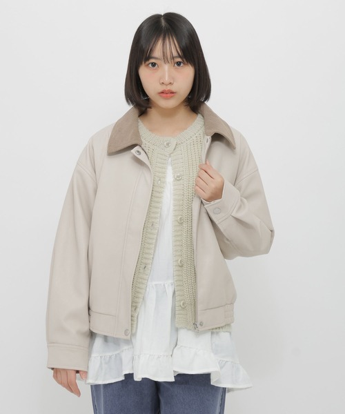 GLOBAL WORK(グローバルワーク)の「ZIPUPショートブルゾン/AND YUA ANY/636250(ブルゾン・キッズ・ブラック/オートミール/キャメル・MEDIUM/SMALL)」の12枚目の写真