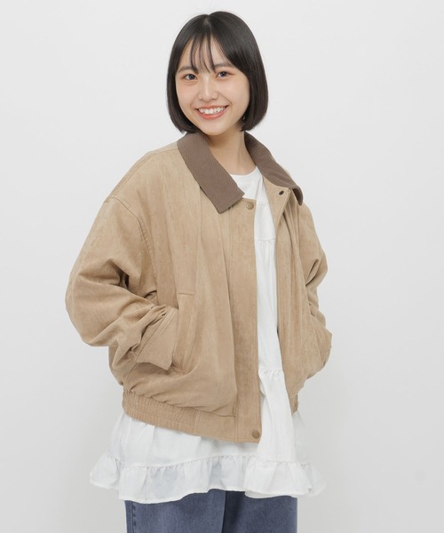 GLOBAL WORK(グローバルワーク)の「ZIPUPショートブルゾン/AND YUA ANY/636250(ブルゾン・キッズ・ブラック/オートミール/キャメル・MEDIUM/SMALL)」の17枚目の写真