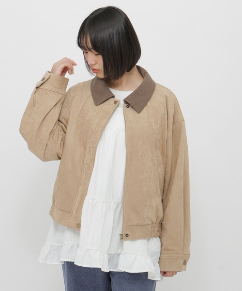 GLOBAL WORK(グローバルワーク)の「ZIPUPショートブルゾン/AND YUA ANY/636250(ブルゾン・キッズ・ブラック/オートミール/キャメル・MEDIUM/SMALL)」の18枚目の写真