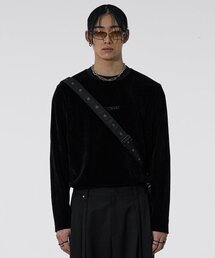 VONVAT（ヴォンバト）の「Center Logo Velour Knit Sleeve（Tシャツ/カットソー）」