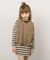 URBAN CHERRY（アーバンチェリー）の「【2点セット】バルーンデザインベスト＋ボーダーワンピース（セットアップ）」