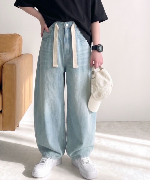 classicalelf（クラシカルエルフ）の「【キッズ】親子お揃い リンクコーデできちゃう！カーブイージーデニムパンツ（ワイド）（デニムパンツ・キッズ・ライトブルー/ブルー/ワンウォッシュ・100/120/140/160）」の20枚目の写真