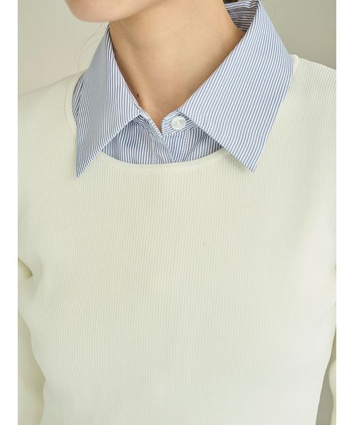 SNIDEL（スナイデル）の「シャツレイヤードニットチュニック（その他トップス・レディース・オフホワイト/グリーン/ネイビー・F）」の18枚目の写真