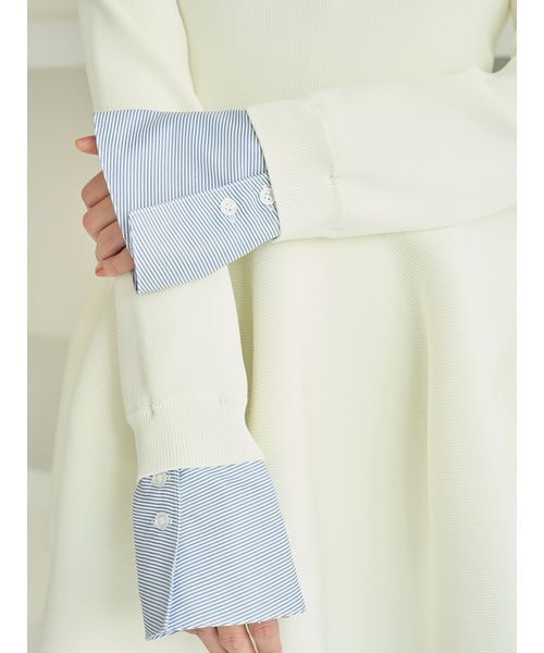 SNIDEL（スナイデル）の「シャツレイヤードニットチュニック（その他トップス・レディース・オフホワイト/グリーン/ネイビー・F）」の19枚目の写真